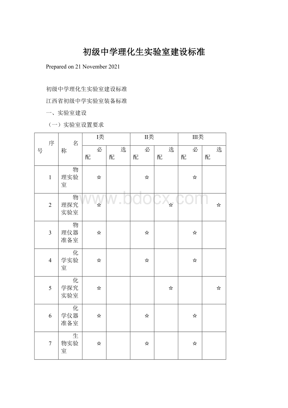 初级中学理化生实验室建设标准Word格式文档下载.docx