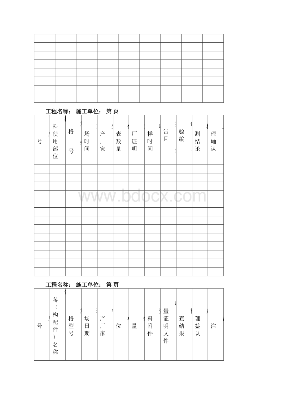 监理工作台账统一用表Word文档下载推荐.docx_第3页