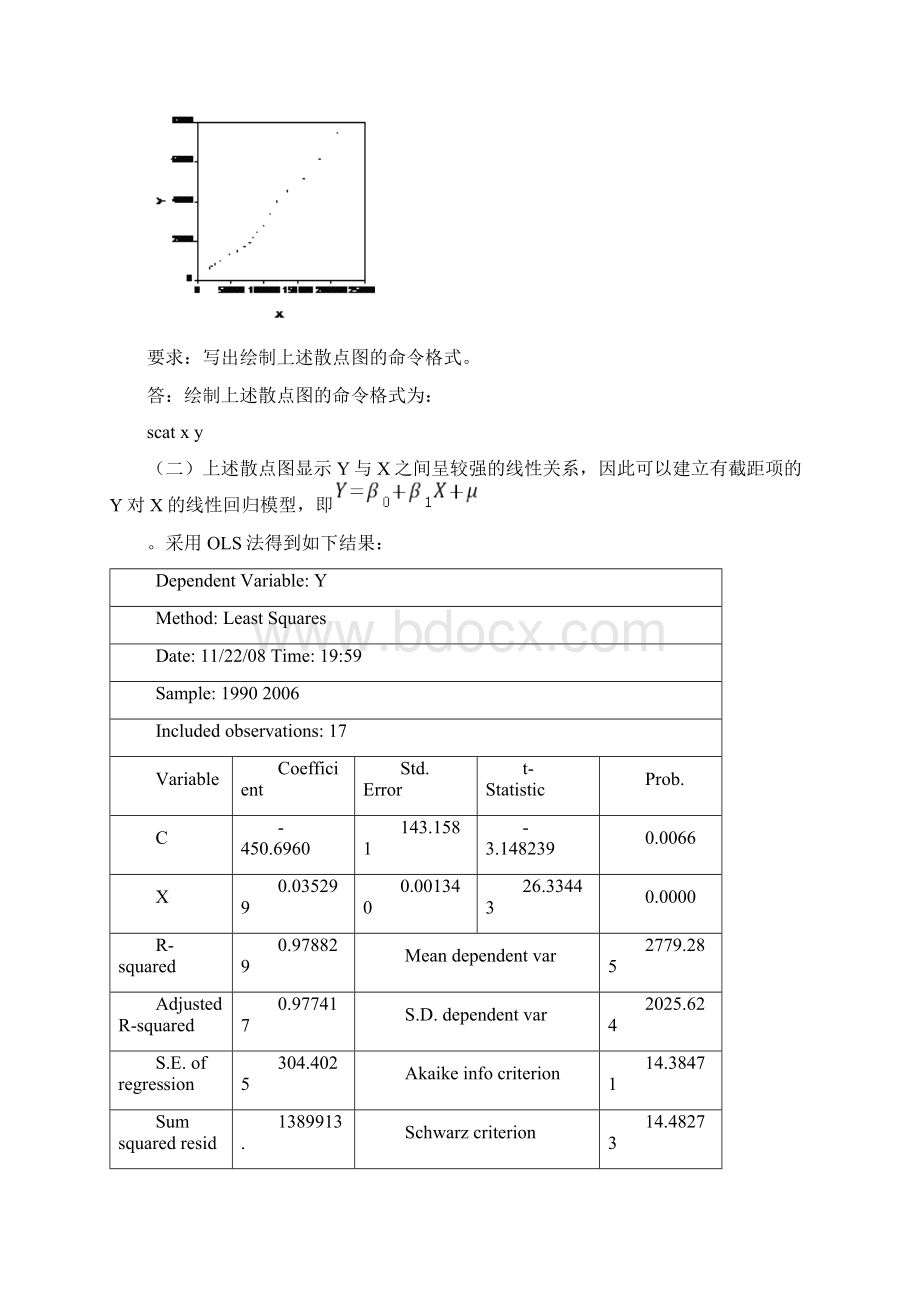 计量经济学综合分析练习题及答案1教学提纲.docx_第2页