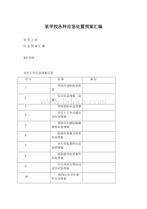 某学校各种应急处置预案汇编.docx