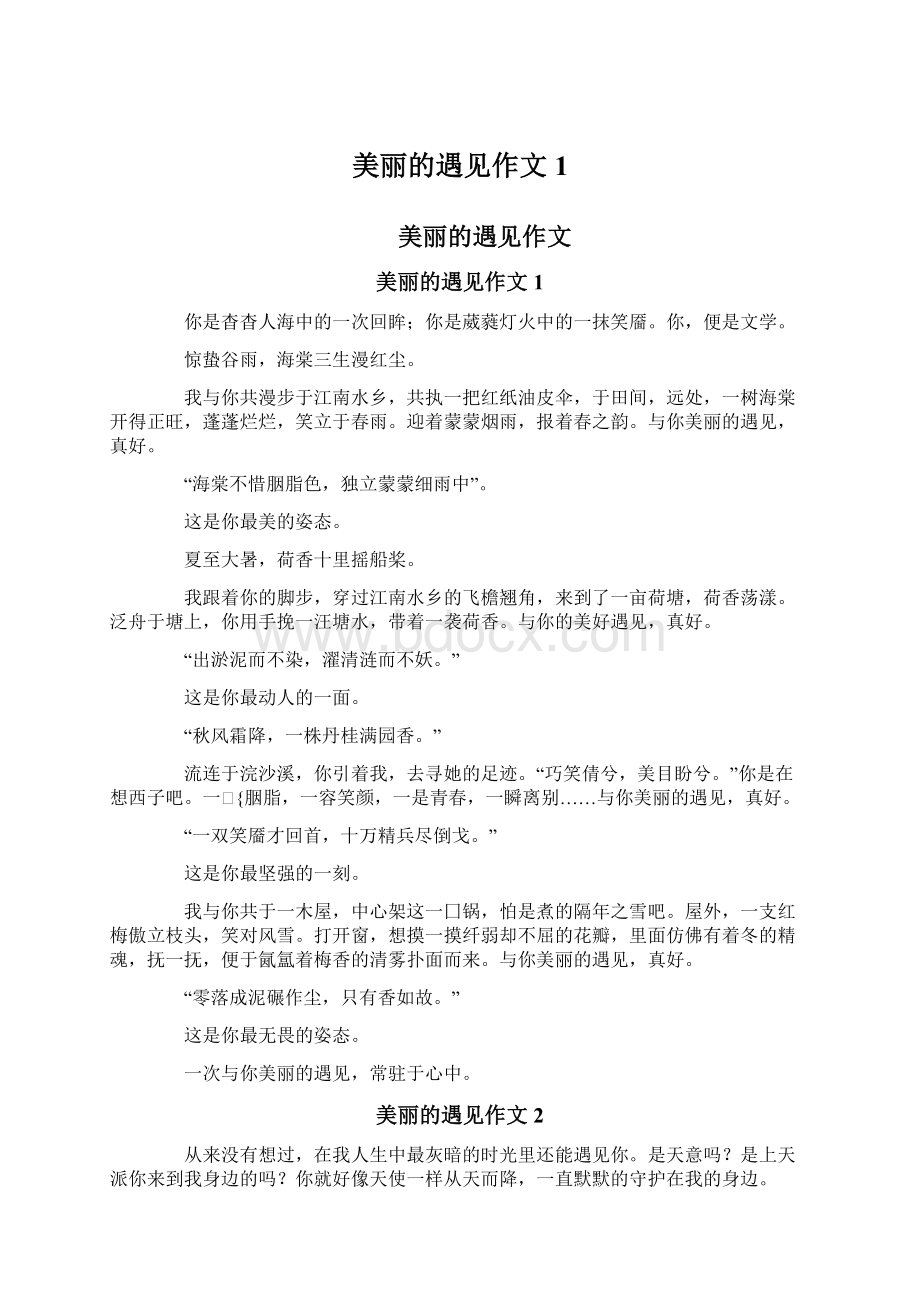 美丽的遇见作文1Word格式.docx_第1页