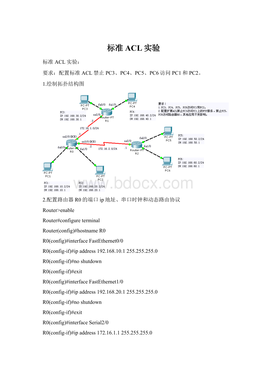 标准ACL实验Word下载.docx