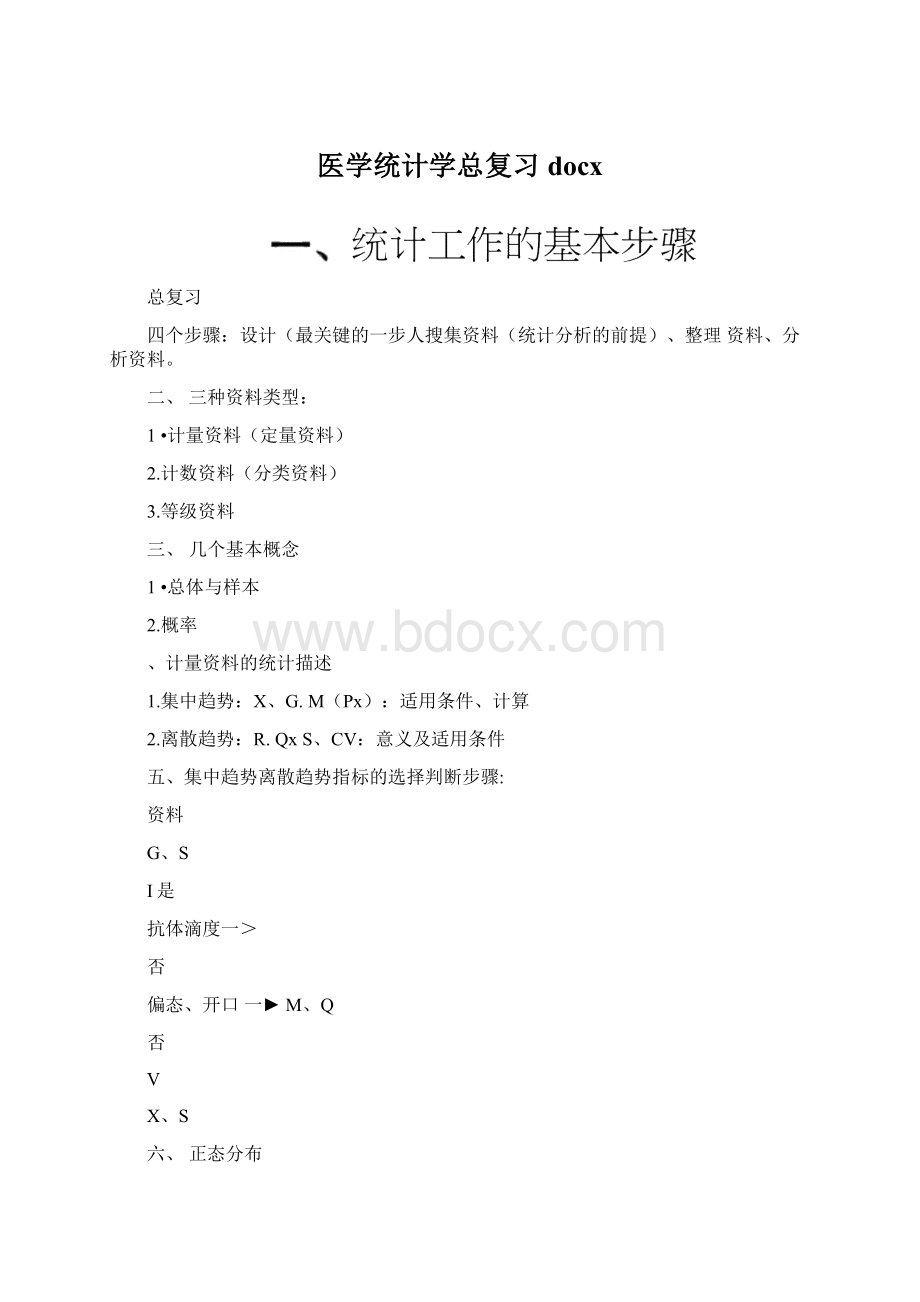 医学统计学总复习docxWord格式文档下载.docx