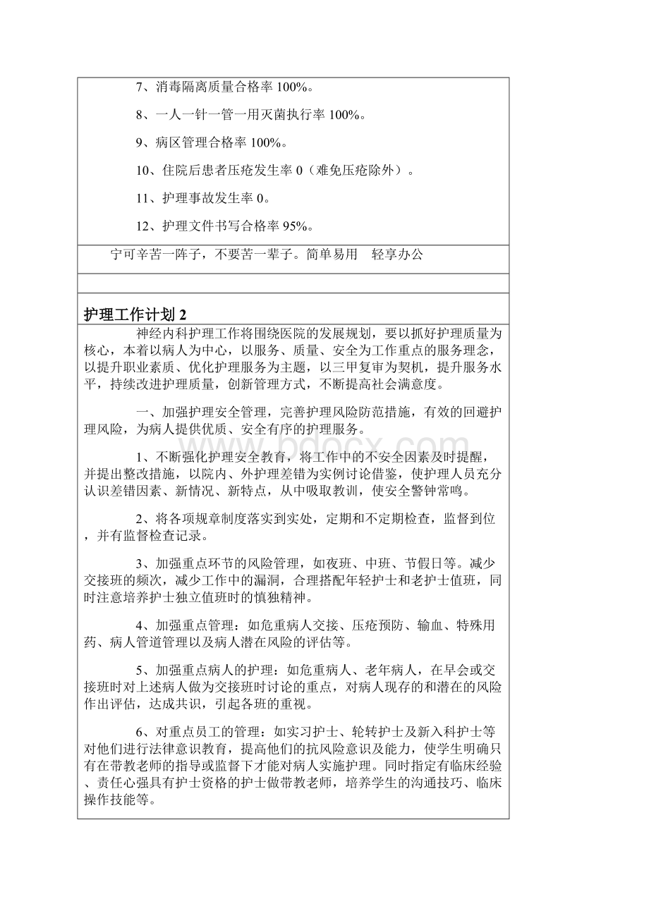 护理工作计划范文精选7篇.docx_第3页