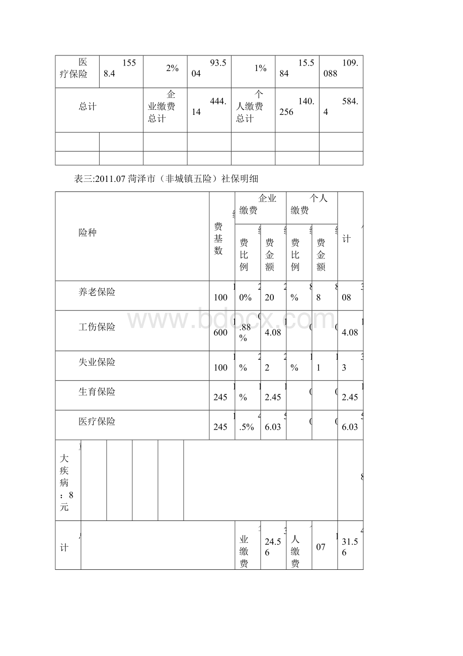 全国37个城市社会保险基数及缴费比例表文档格式.docx_第2页