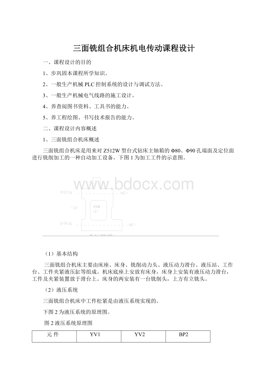 三面铣组合机床机电传动课程设计.docx