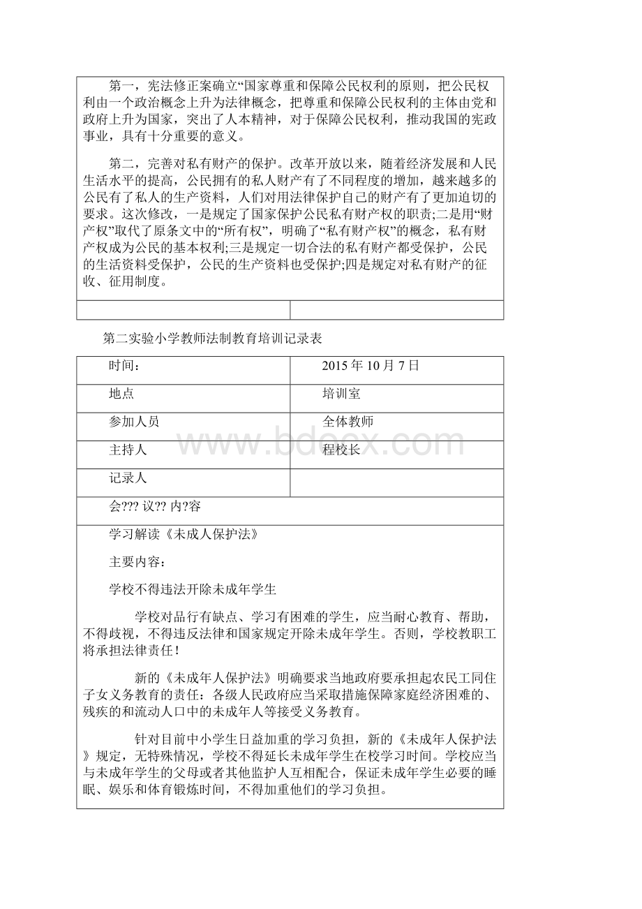 教师法制教育培训记录表Word格式文档下载.docx_第2页