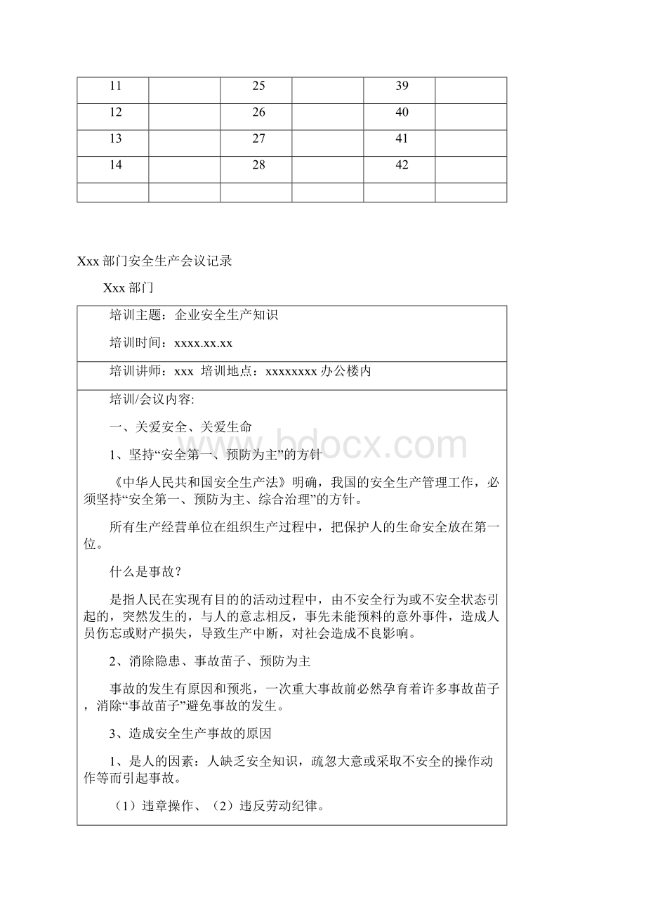 安全生产学习记录会议记录文档格式.docx_第3页