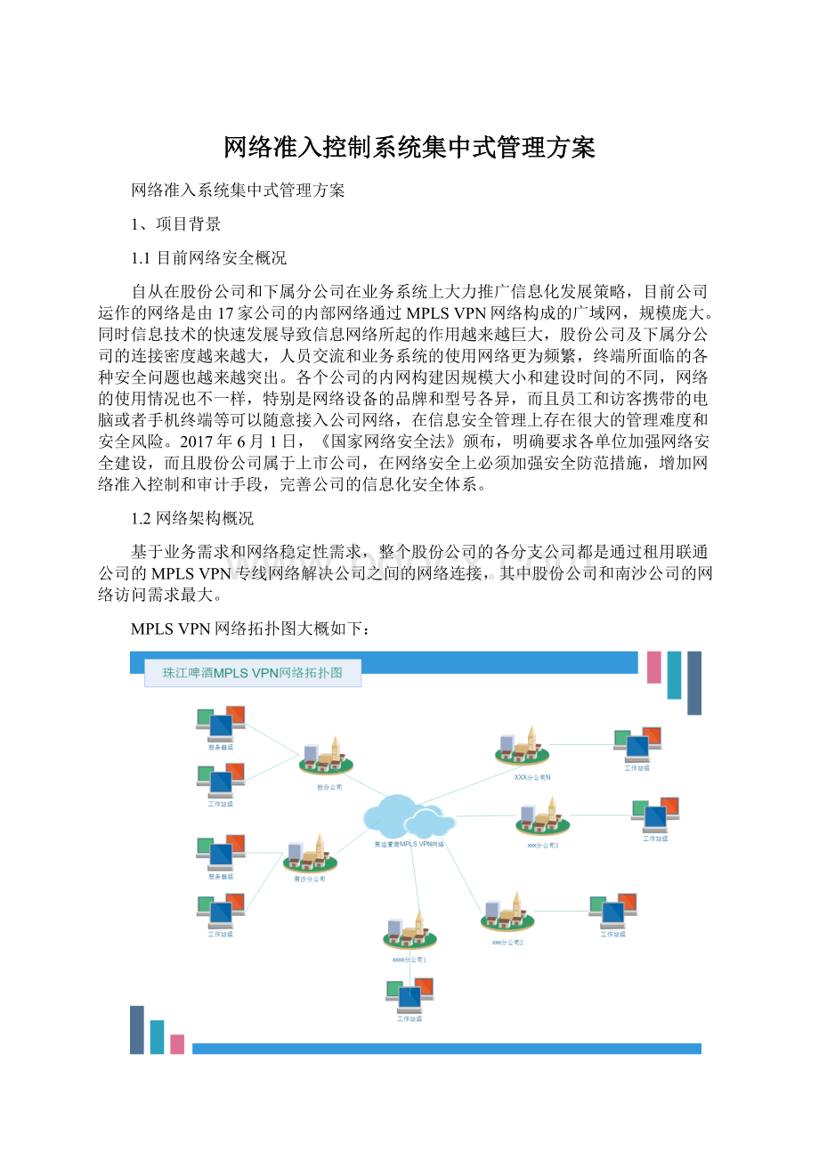 网络准入控制系统集中式管理方案.docx_第1页