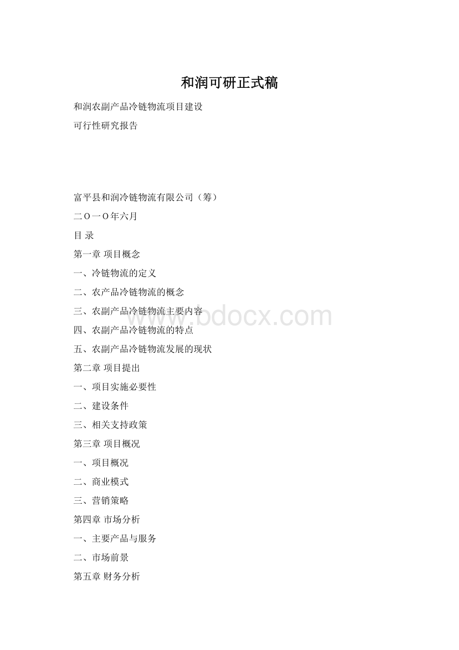 和润可研正式稿Word格式文档下载.docx