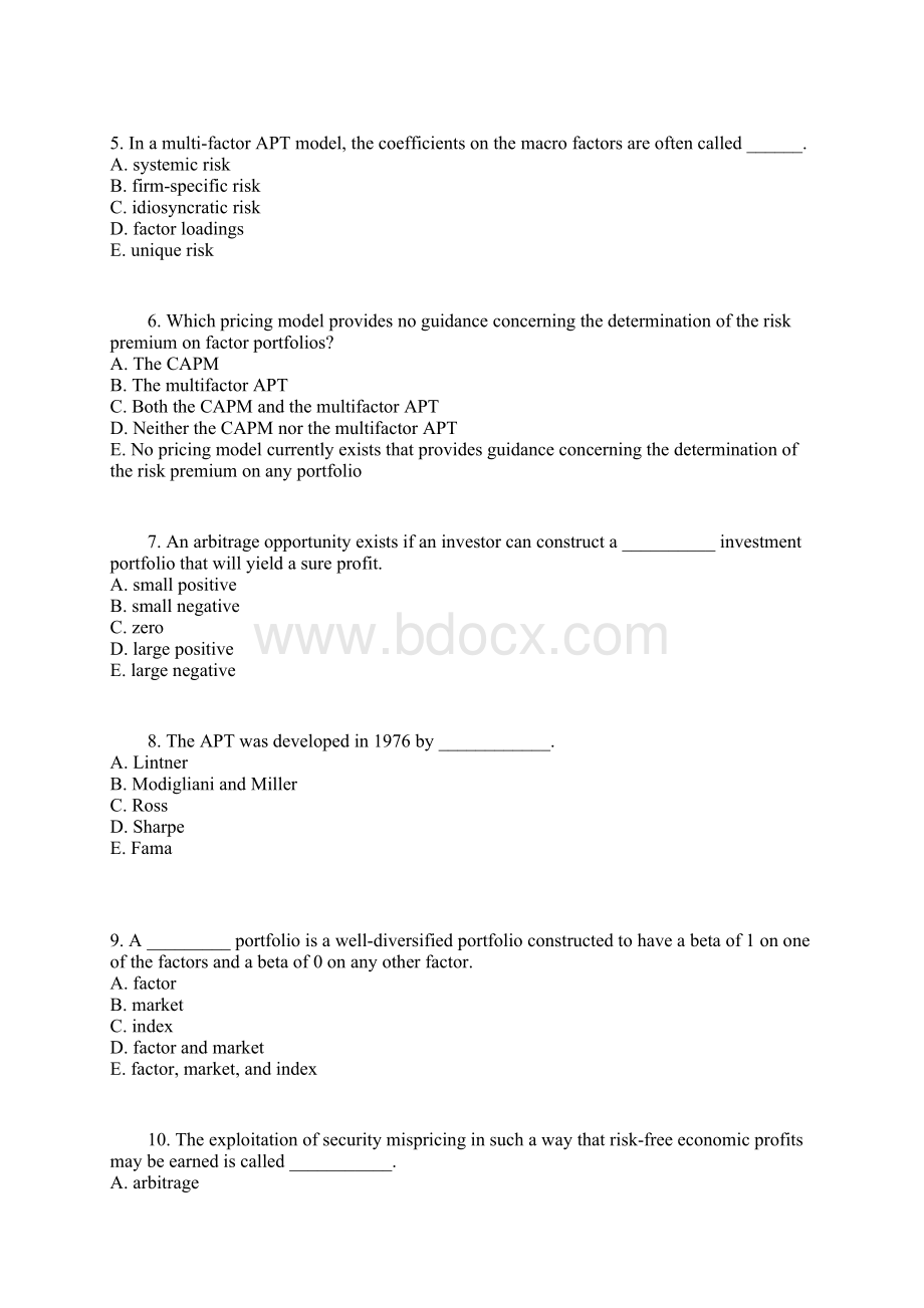 投资学课后答案APTWord格式.docx_第2页