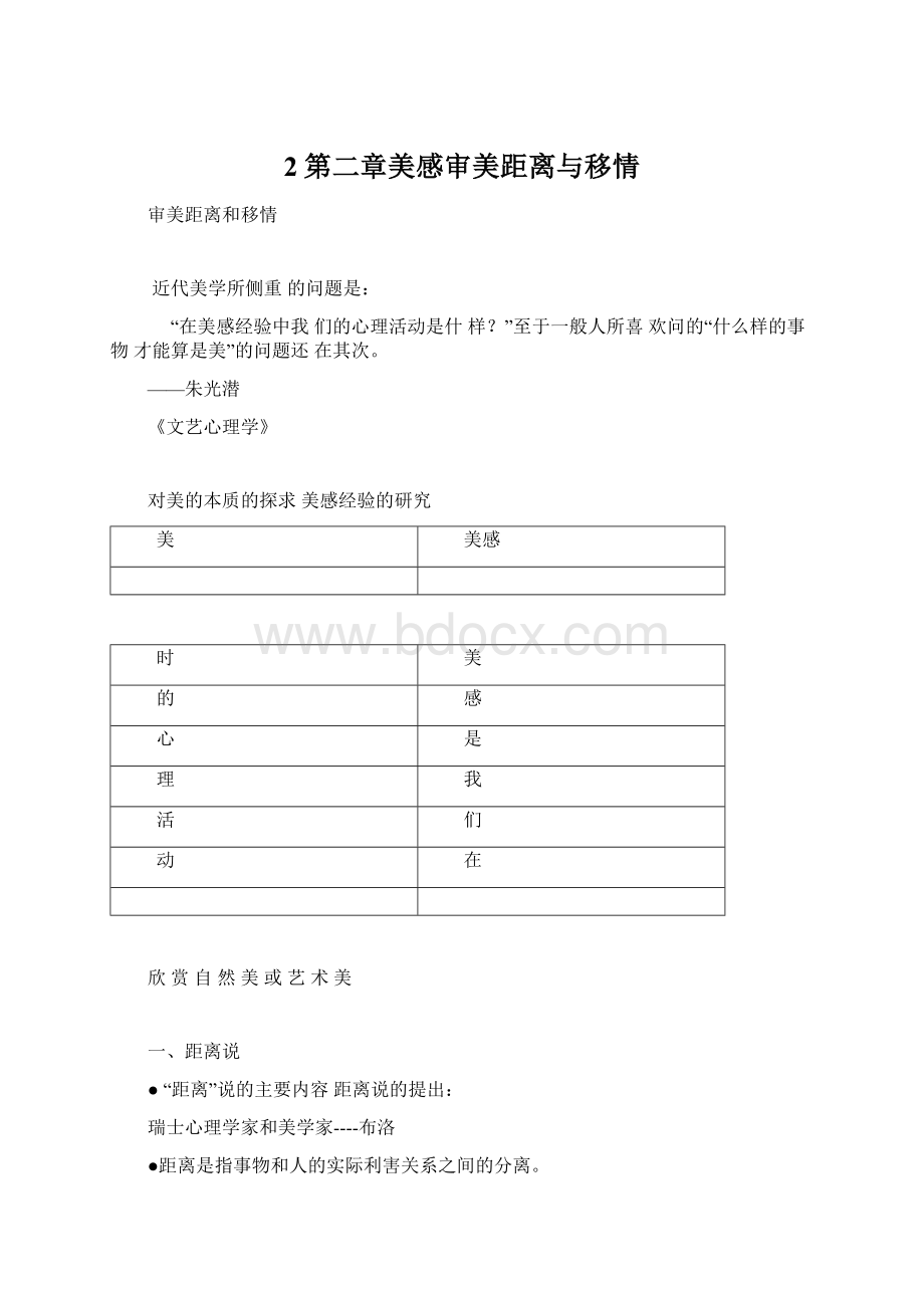 2第二章美感审美距离与移情Word文档下载推荐.docx