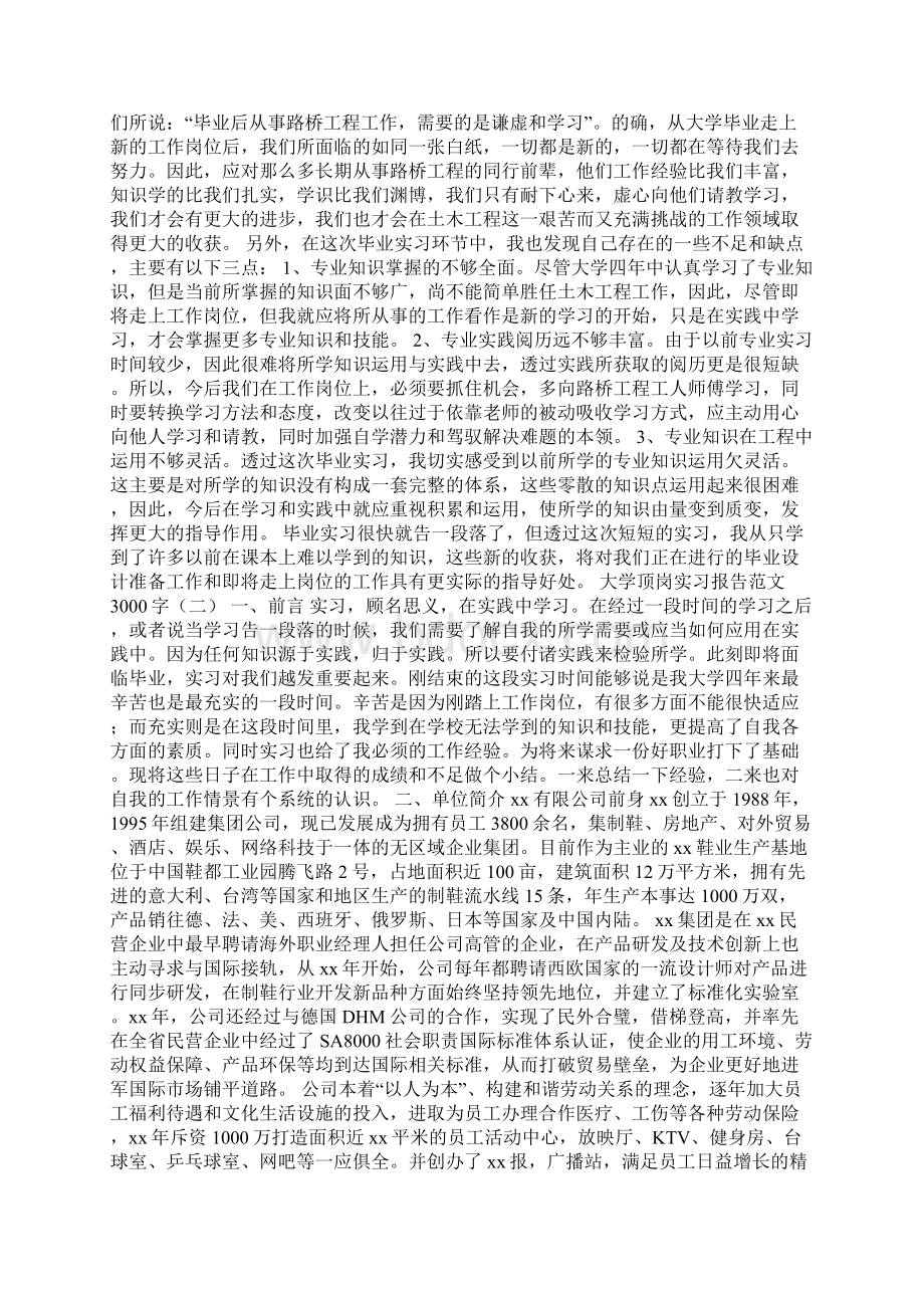 大学顶岗实习报告范文3000字Word格式.docx_第2页