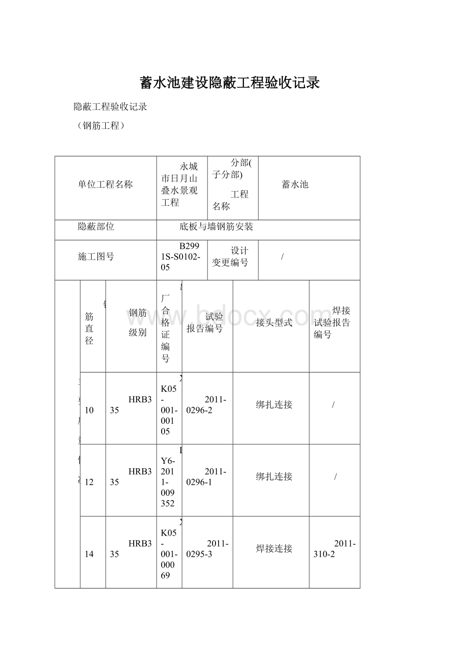 蓄水池建设隐蔽工程验收记录.docx_第1页