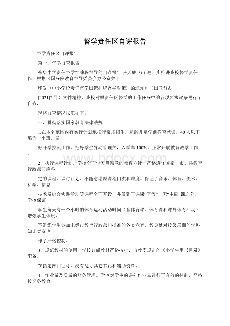 督学责任区自评报告文档格式.docx