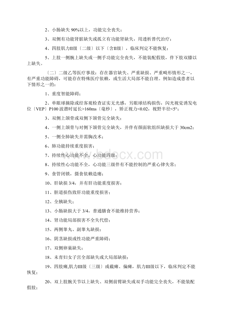 医疗事故分级标准Word格式文档下载.docx_第2页