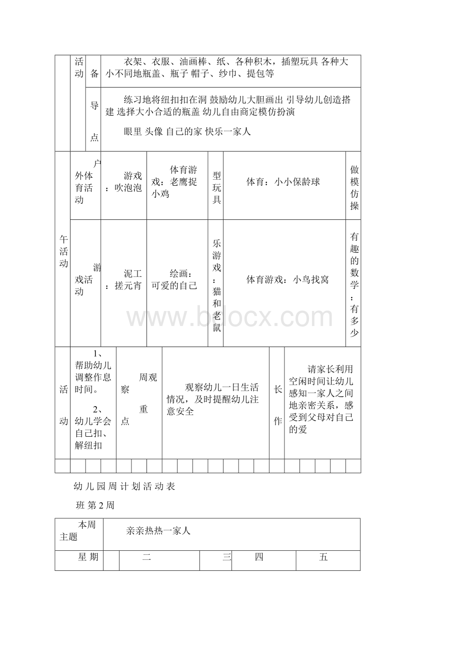 幼儿园周计划活动表.docx_第2页