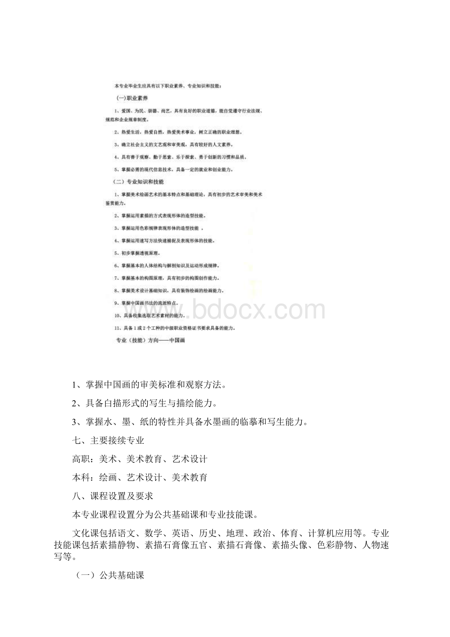 中等职业学校美术绘画专业人才培养方案.docx_第3页