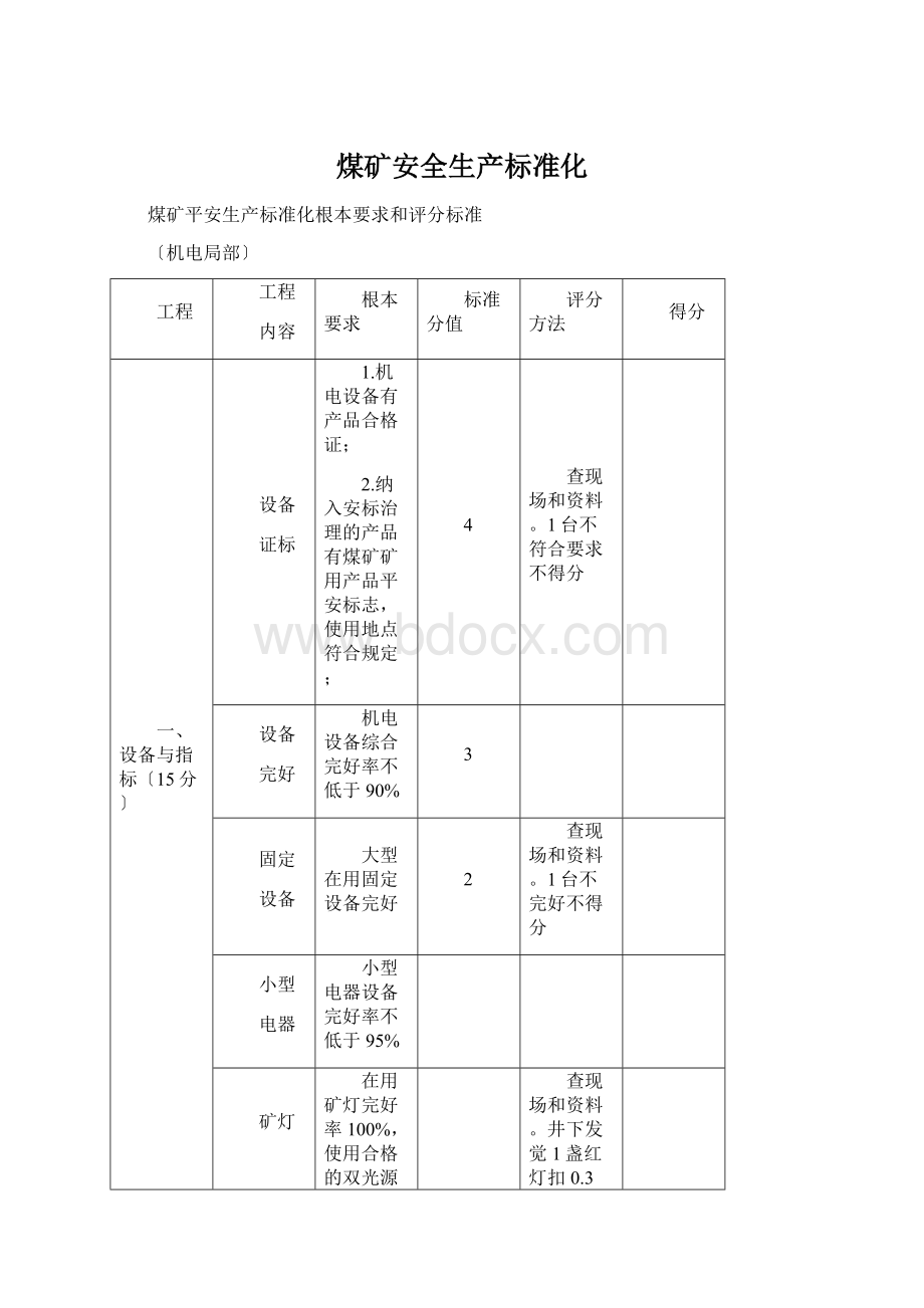 煤矿安全生产标准化.docx