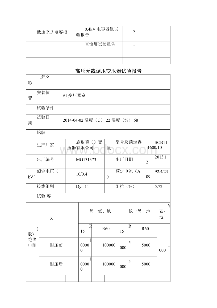 配电工程电力设备交接试验报告.docx_第3页