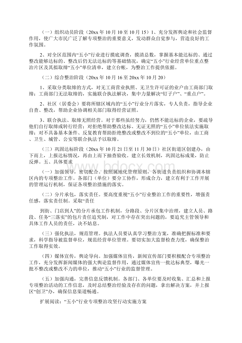 北街社区五小行业整改方案.docx_第2页