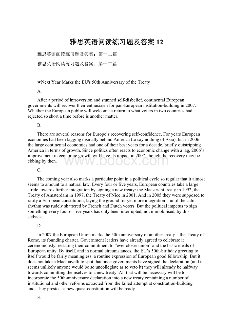 雅思英语阅读练习题及答案12.docx