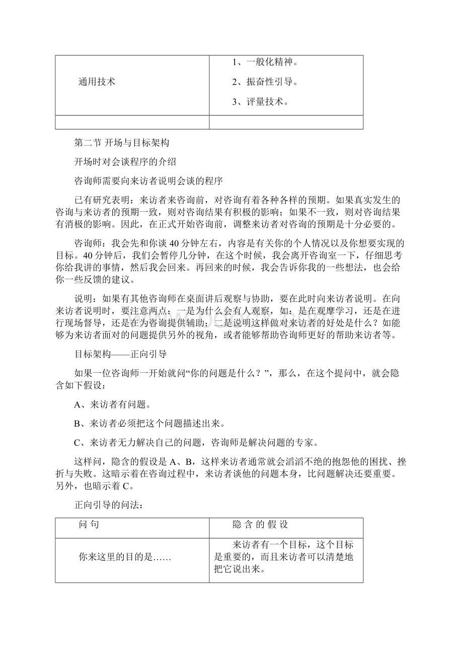 焦点解决短期心理治疗课程笔记汇编Word格式文档下载.docx_第2页