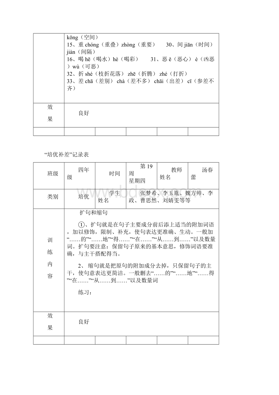 小学四年级语文培优补差活动记录 1.docx_第3页