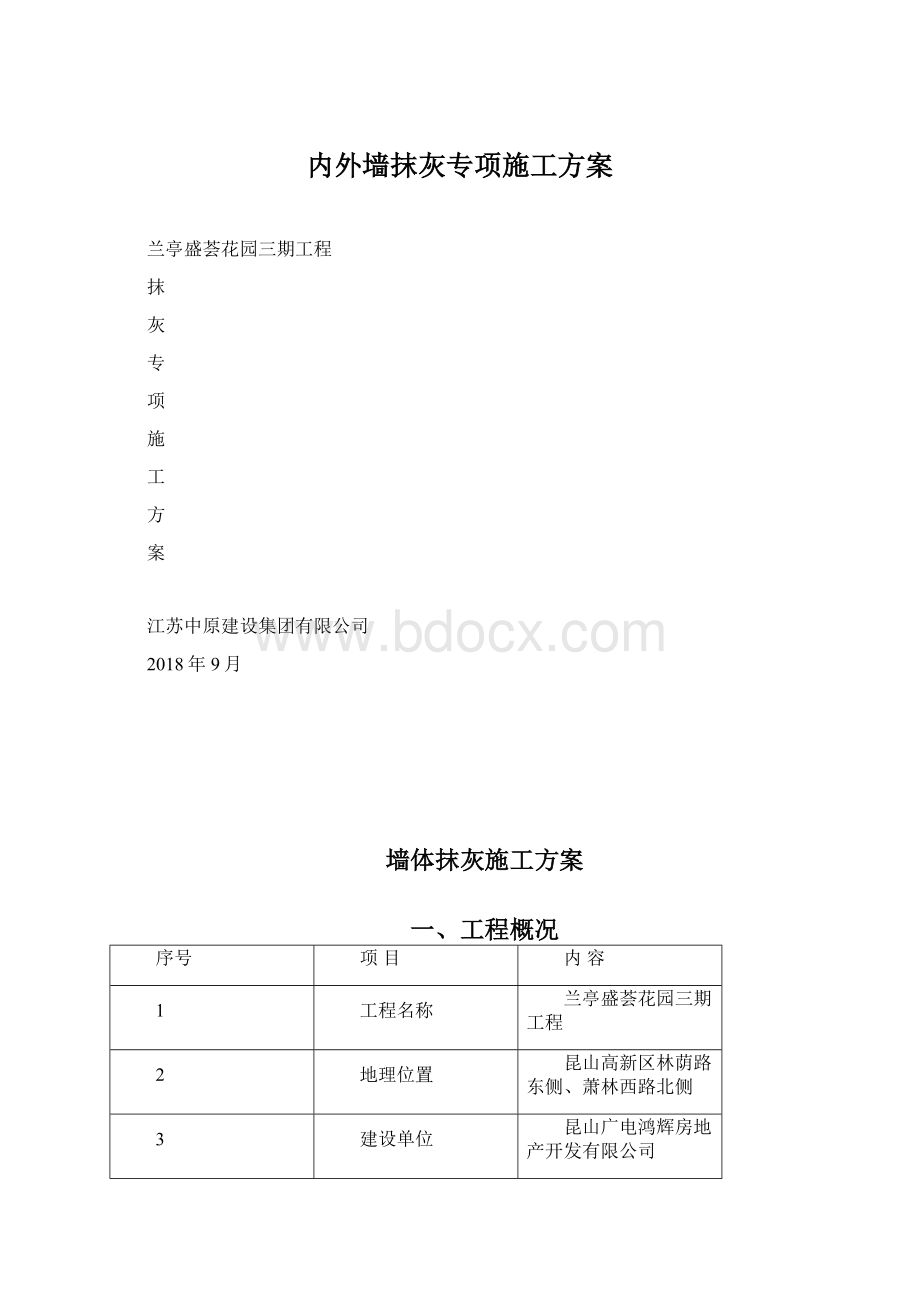 内外墙抹灰专项施工方案.docx_第1页