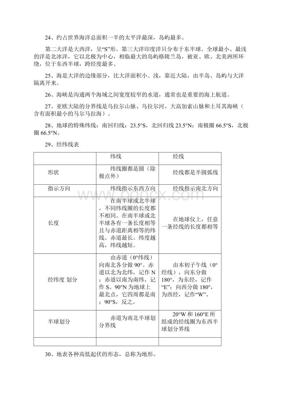 七年级地理教学第一二三章知识重点.docx_第3页