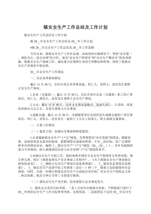 镇安全生产工作总结及工作计划.docx