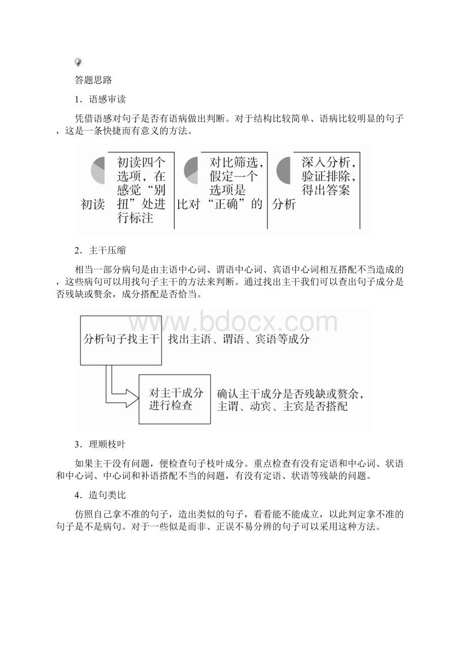 高三语文二轮复习第一部分语言文字运用专题二辨析病句讲义.docx_第3页