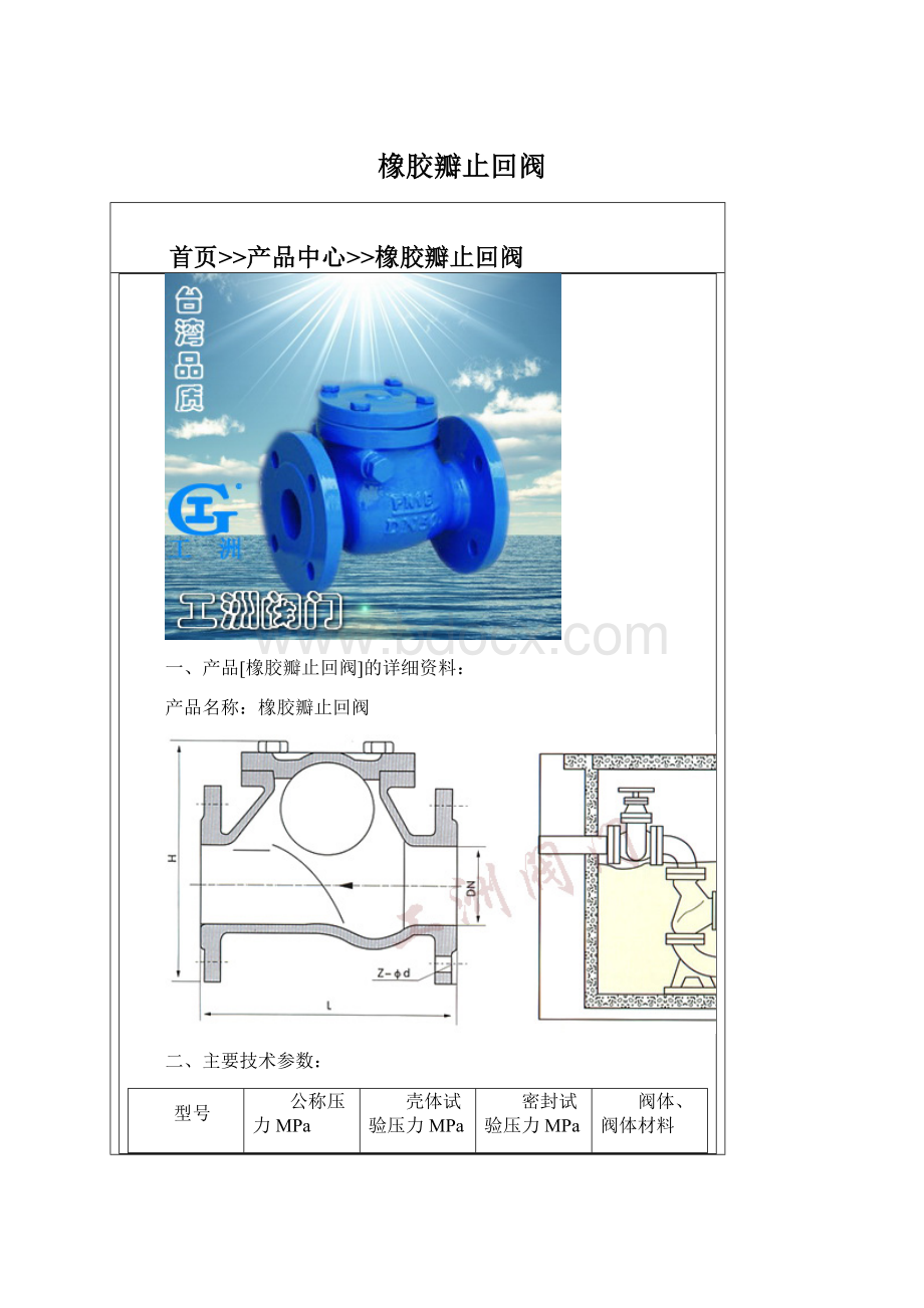 橡胶瓣止回阀.docx