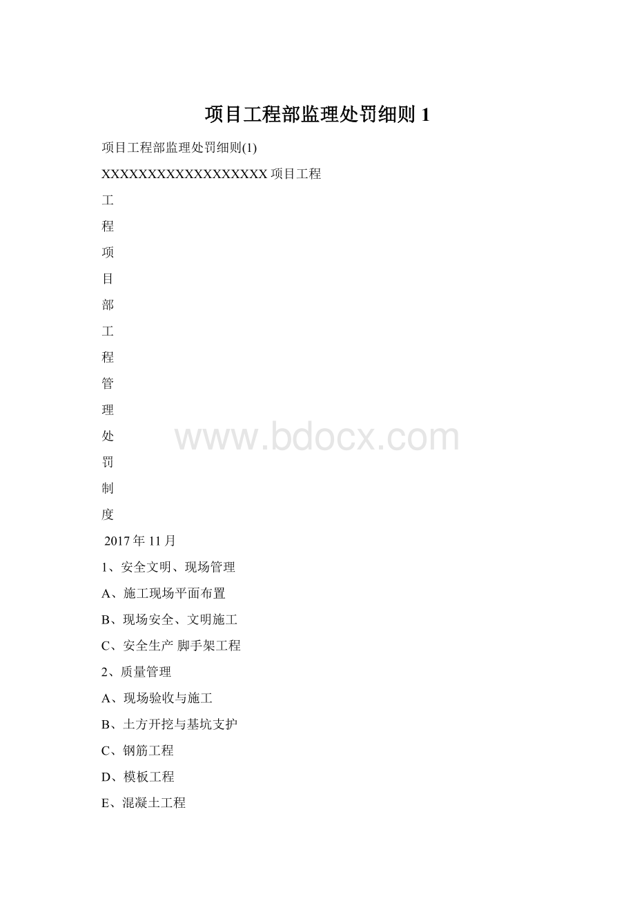 项目工程部监理处罚细则1.docx_第1页