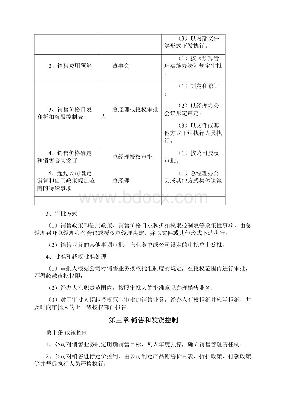 销售销售业务内部控制制度Word下载.docx_第3页