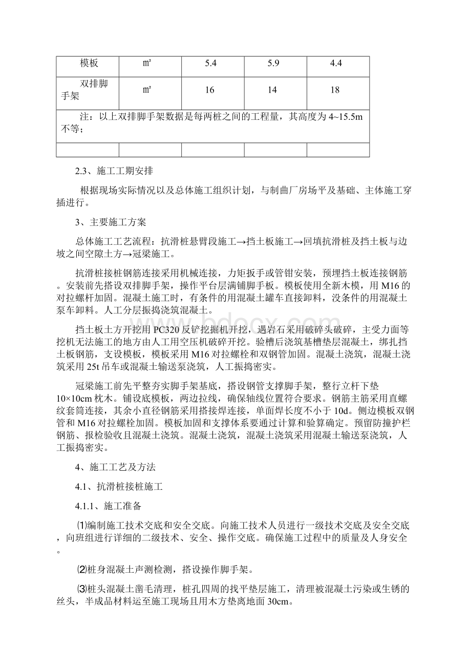 抗滑桩悬臂段施工方案木模Word文档下载推荐.docx_第3页