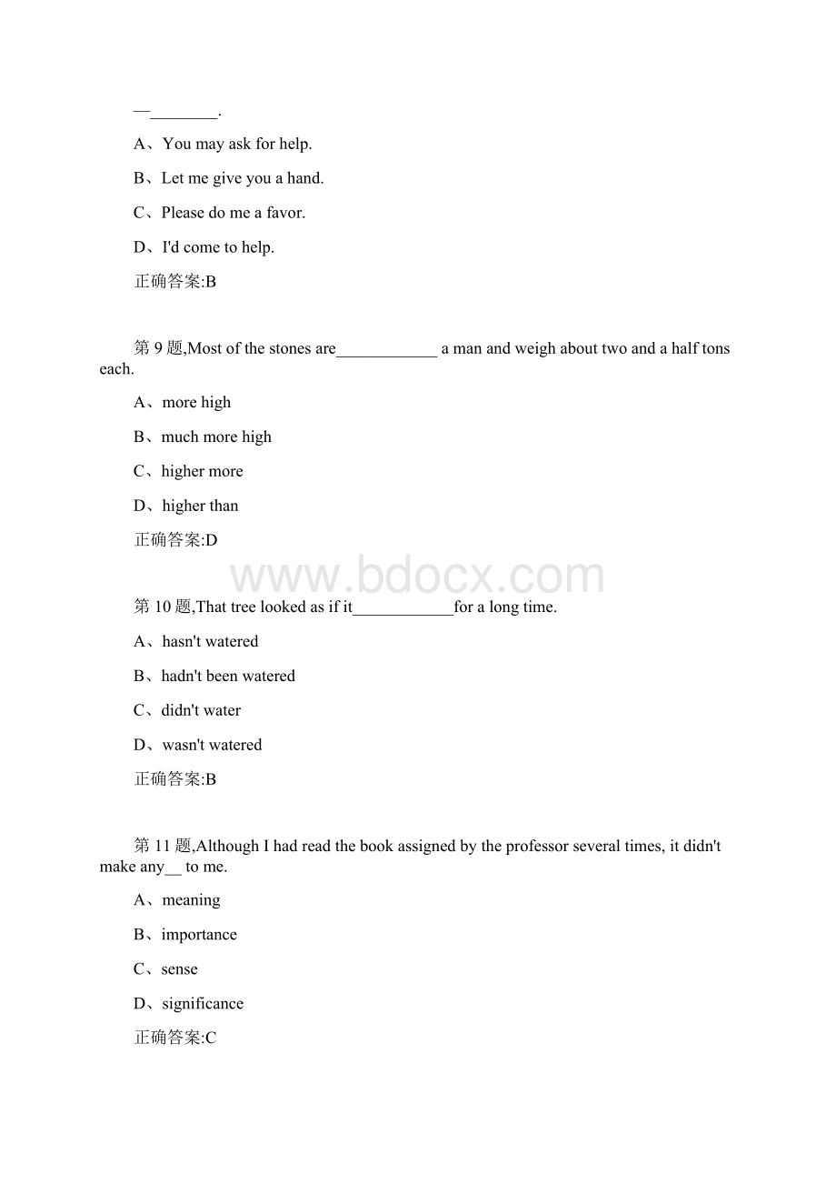 20春福建师范《大学英语2》在线作业二2答案资料.docx_第3页