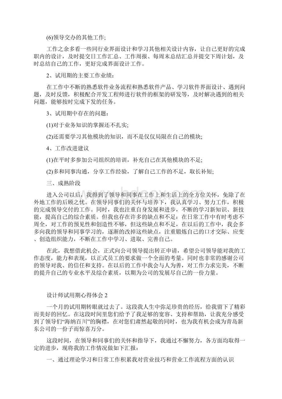 设计师试用期心得体会Word文档下载推荐.docx_第2页