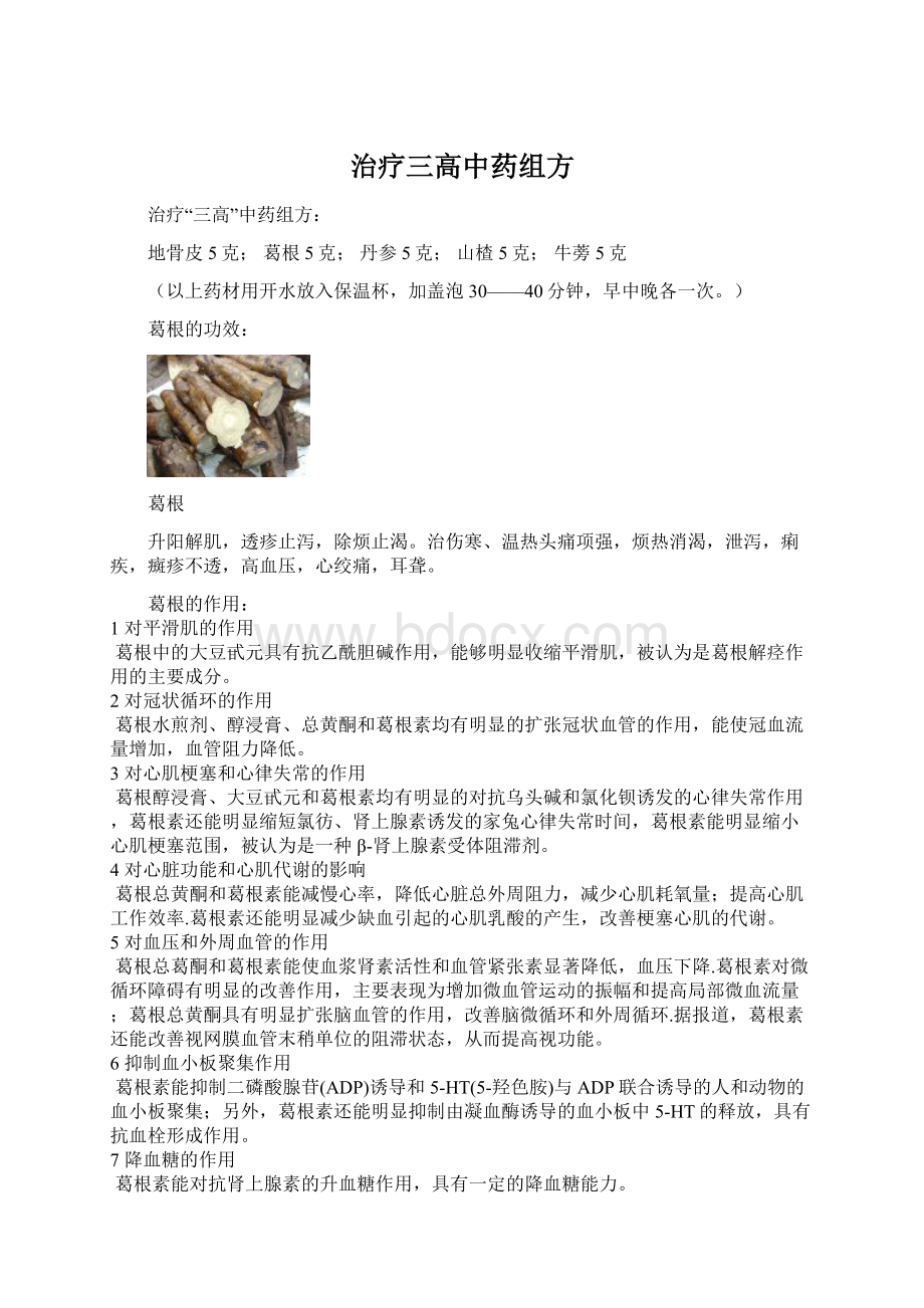 治疗三高中药组方Word格式文档下载.docx