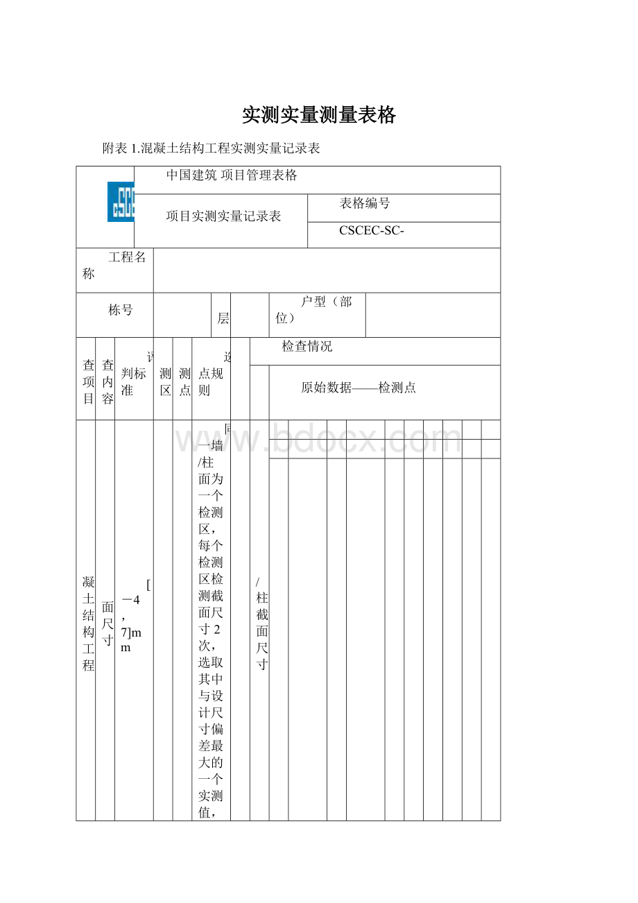 实测实量测量表格Word文档格式.docx_第1页