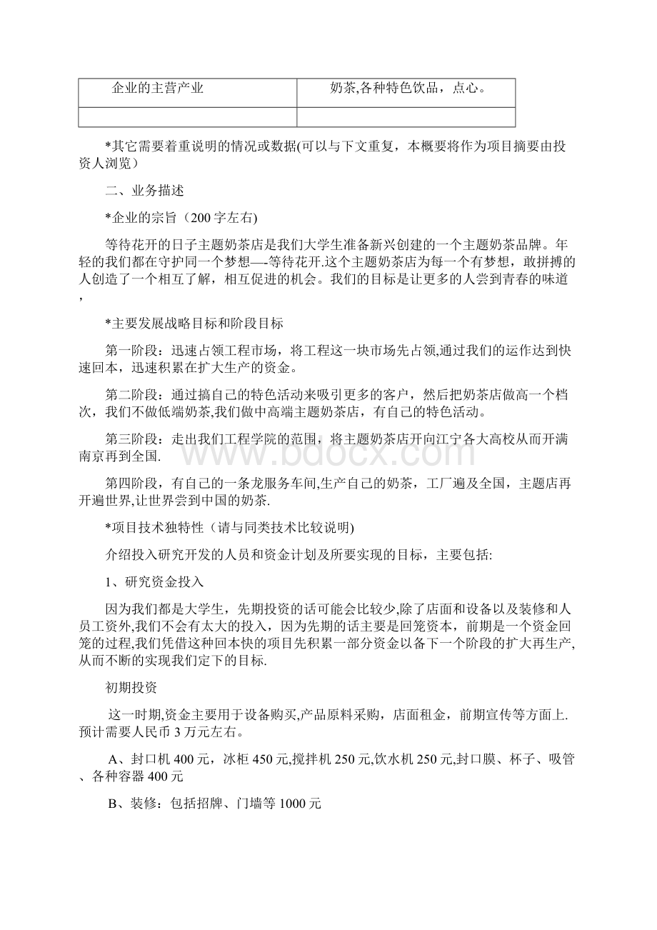 创业计划书范文样本呕心沥血整理版Word下载.docx_第2页