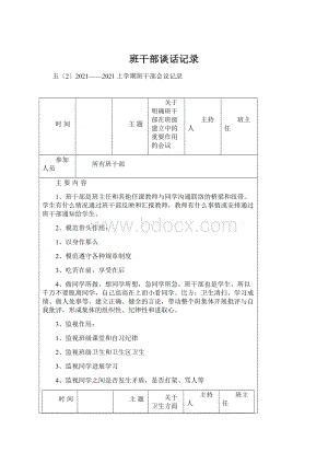 班干部谈话记录.docx