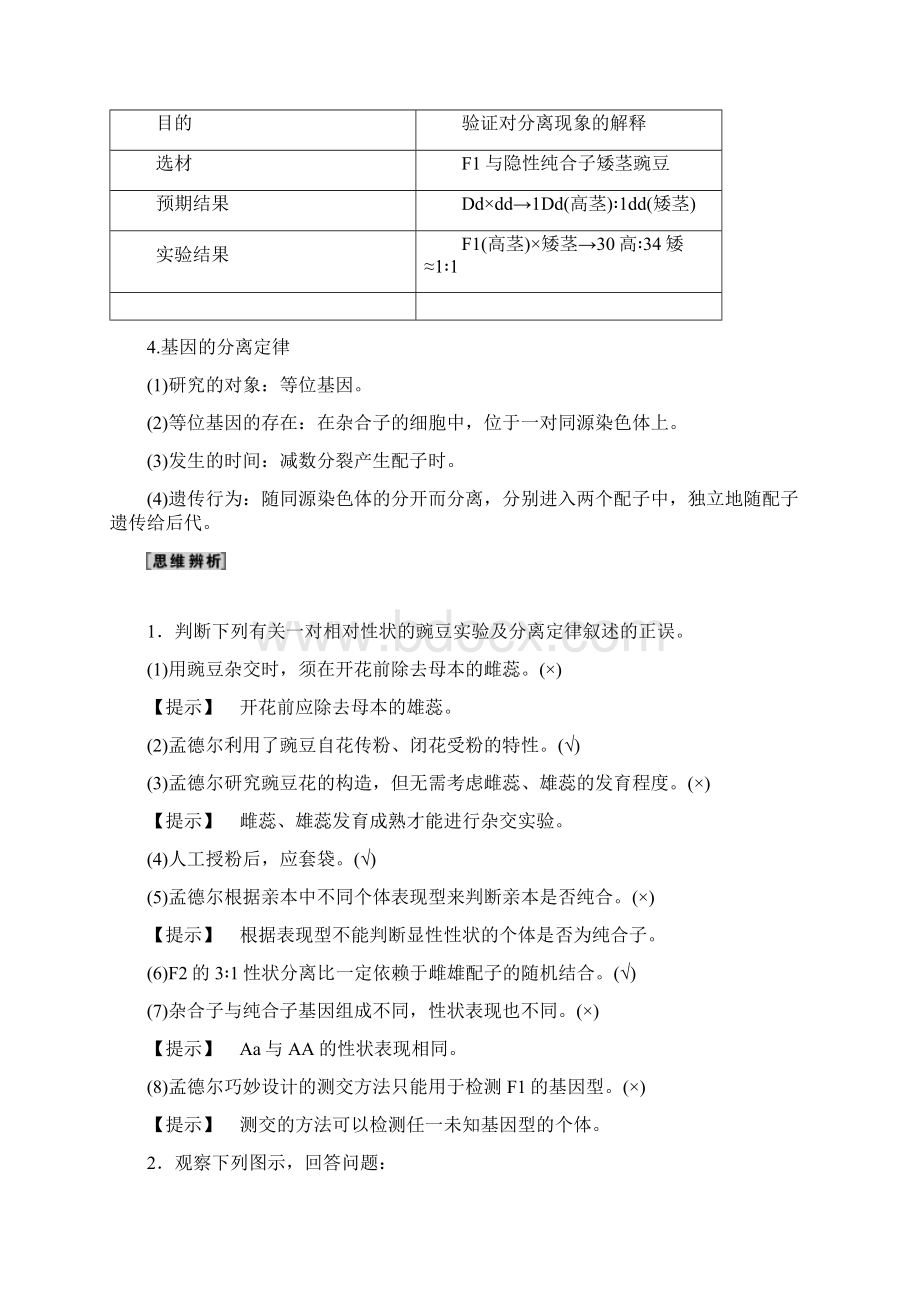 1718版 必修2 第5单元 第1讲 孟德尔的豌豆杂交实验一.docx_第3页