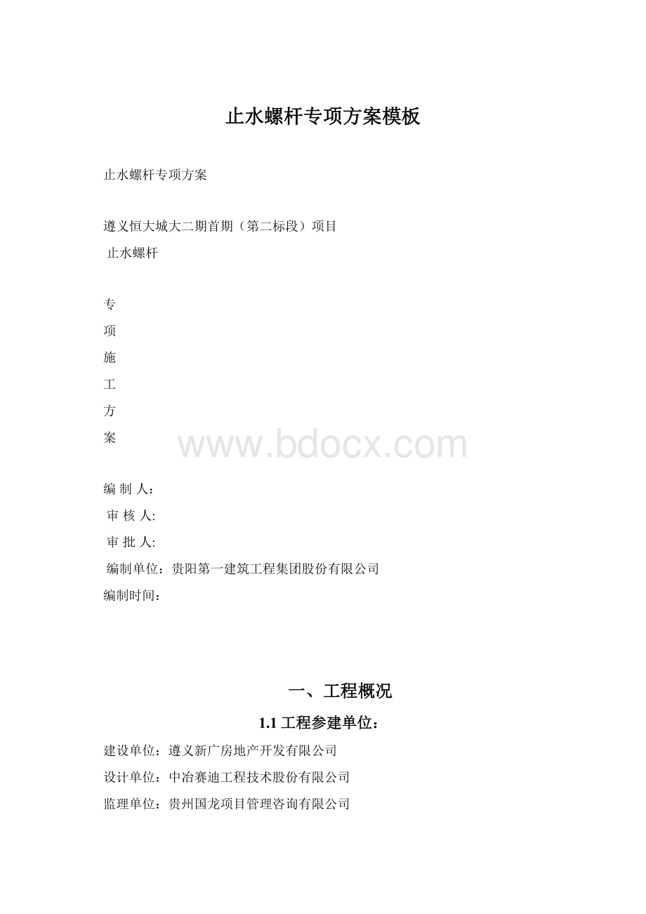 止水螺杆专项方案模板.docx