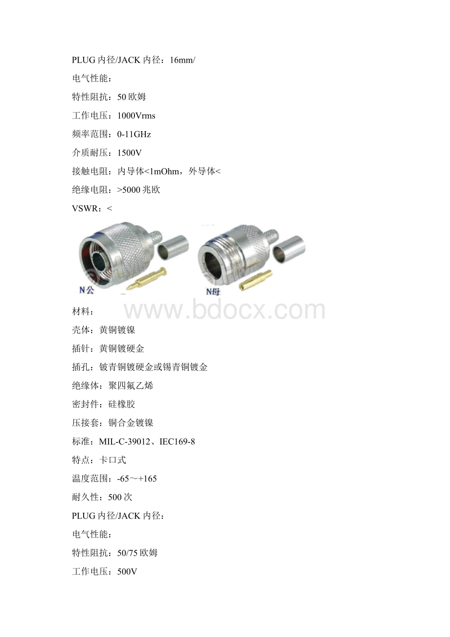 常见射频同轴连接器Word格式.docx_第3页