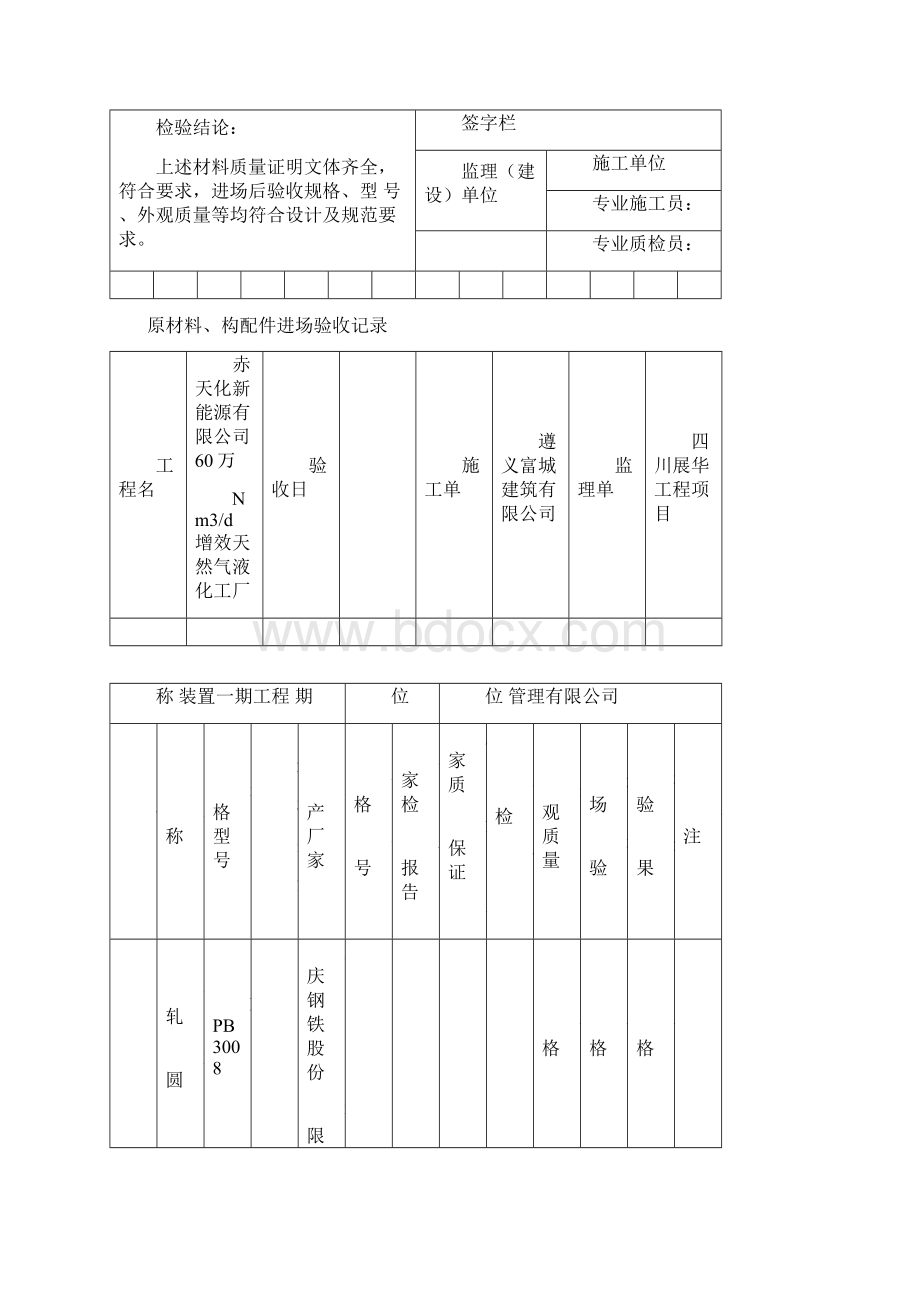 原材料构配件进场验收记录.docx_第2页