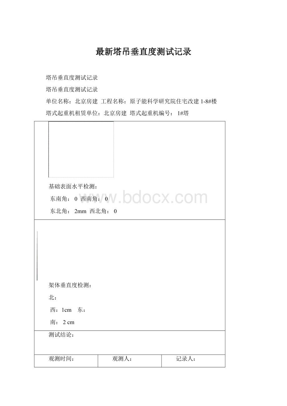 最新塔吊垂直度测试记录.docx