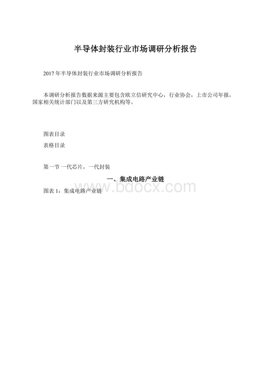 半导体封装行业市场调研分析报告.docx_第1页