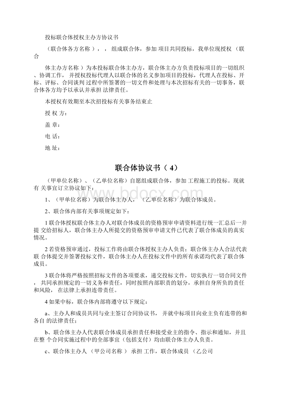 全套联合体投标协议书模板.docx_第3页