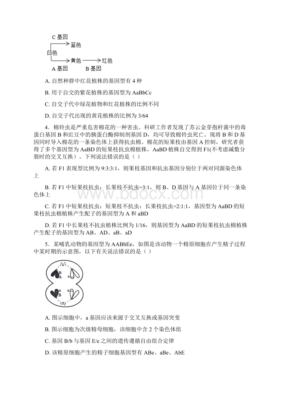 辽宁省大连市普兰店区学年高二上学期竞赛期中试题生物Word文档格式.docx_第2页